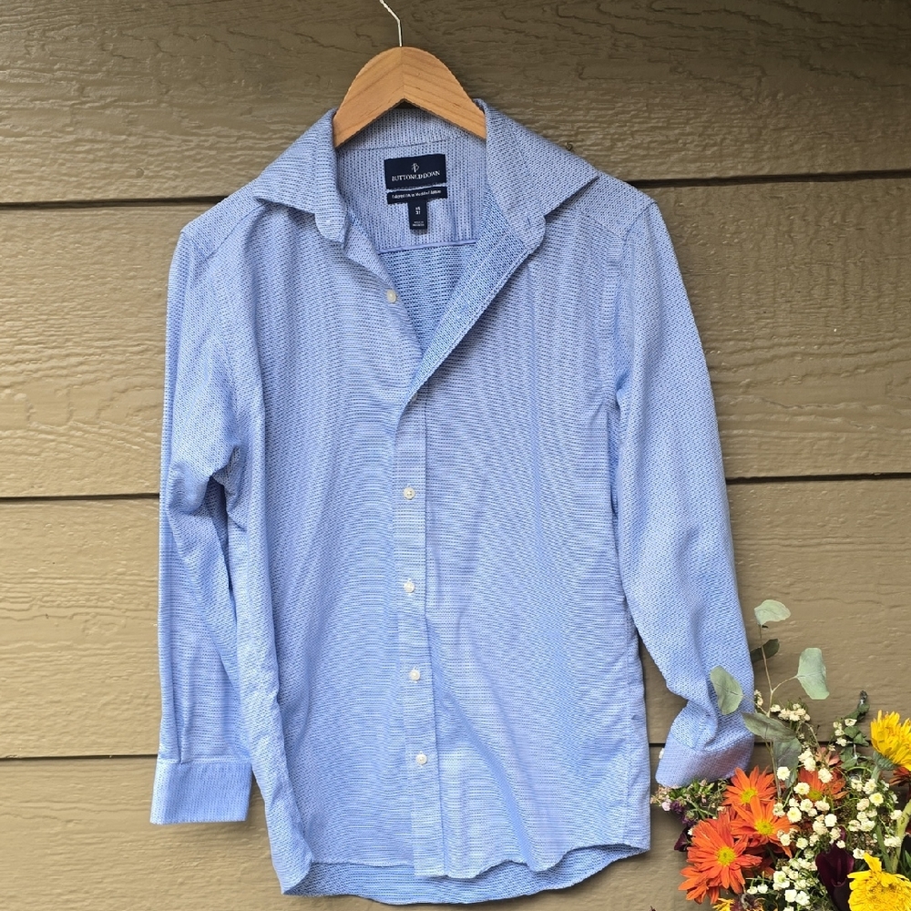 Buttoned Down Blue Print Dress Shirt 15/31